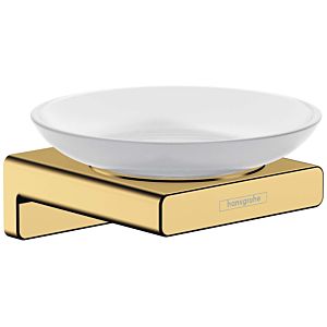 hansgrohe AddStoris soap holder 41746990 wall mounting, glass, metal, polished gold optic
