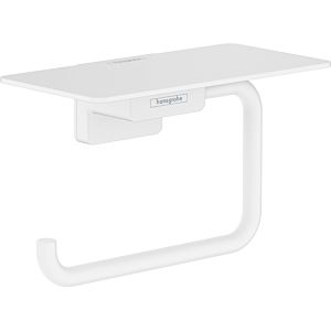 hansgrohe AddStoris paper roll holder 41772700 with shelf, wall mounting, metal, matt white