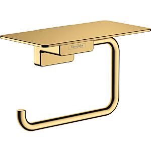 hansgrohe AddStoris paper roll holder 41772990 with shelf, wall mounting, metal, polished gold optic