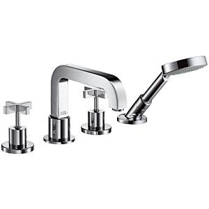 hansgrohe Fliesenrandarmatur Axor Citterio 3945300 Unterputz, Kreuzgriffe, chrom 4-Loch