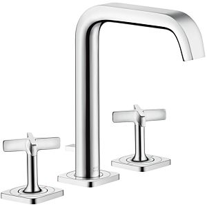 hansgrohe Axor Citterio E 3-Loch Armatur 36108000 chrom, mit Zugstangen-Ablaufgarnitur und Rosetten