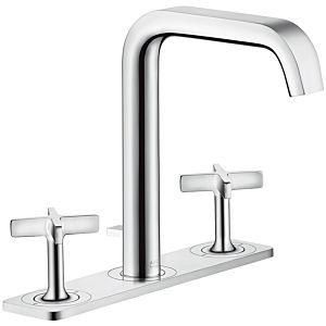 hansgrohe Axor Citterio E 3 Loch Armatur 36116000 chrom, mit Zugstangen-Ablaufgarnitur und Platte