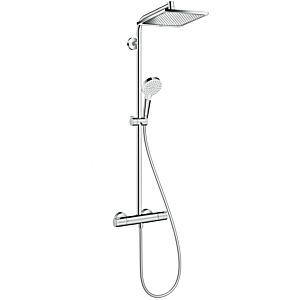 hansgrohe Crometta E Showerpipe 240 1jet 27281000 avec thermostat, avec EcoSmart 9 l/min, chromé