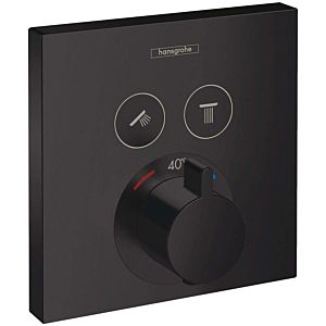 hansgrohe ShowerSelect trim set 15763670 concealed thermostat, for 2 consumers, matt black