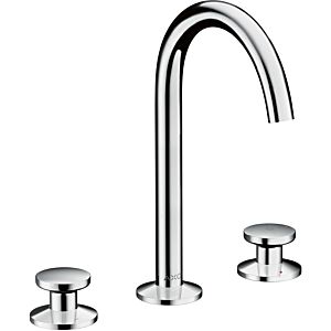 hansgrohe Axor One 3-hole basin mixer 48070000 projection 140mm, with push-open waste set, chrome