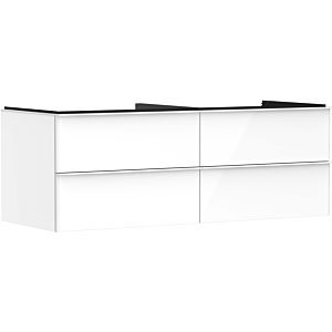 hansgrohe Xelu Q meuble sous-vasque 54086700 1360x485x550mm, 4 tiroirs, blanc brillant, blanc mat