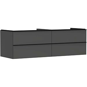 hansgrohe Xelu Q meuble sous-vasque 54091670 1560x485x550mm, 4 tiroirs, gris diamant mat, noir mat