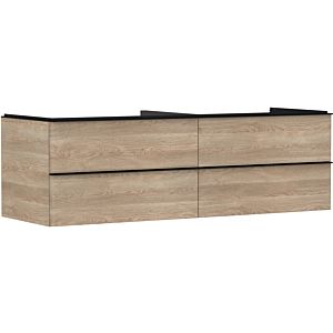 hansgrohe Xelu Q meuble sous-vasque 54092670 1560x485x550mm, 4 tiroirs, chêne naturel, noir mat