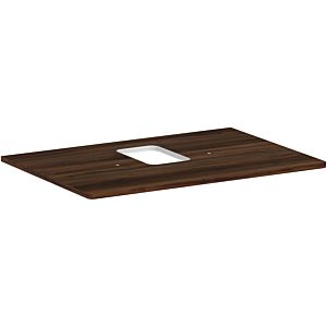 hansgrohe Xelu Q console 54120630 780 x 550 mm, cutout in the middle, countertop washbasin with tap hole, dark walnut
