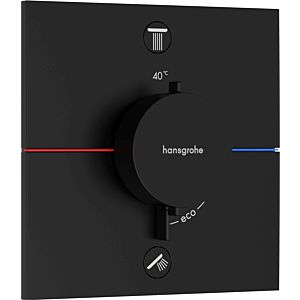hansgrohe ShowerSelect Comfort E Thermostat 15578670 UP, für 2 Verbraucher, mit Sicherungskombination EN 1717, mattschwarz