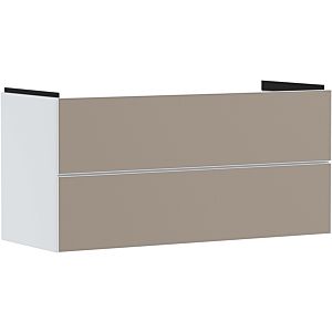 hansgrohe Xevolos E meuble sous-vasque 54184390 1180x555x475mm, 2 tiroirs, blanc mat, structure en bronze