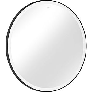 hansgrohe Xarita Lite Q mirror 54967670 with round LED lighting, matt black, W 900 x H 900 x D 30 mm, 26 W