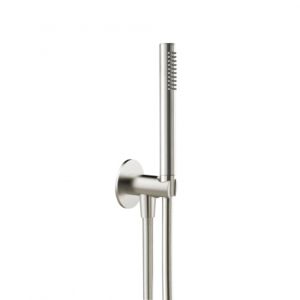 Herzbach Design iX tub set 17.914400.1.09 1250 mm, d= 70mm, with shower connection bend, baton hand shower, brushed stainless steel