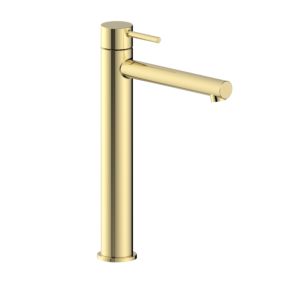 Herzbach Siro XL-Size basin mixer 30.120420.3.03 with raised stem, without drain fitting, gold