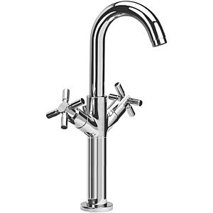 Herzbach Stilo two-handle basin mixer 14.953200.2.01 raised shaft, without drain fitting, chrome