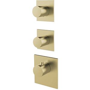Herzbach Design iX PVD Fertigmontageset 21.522015.1.41 Brass Steel, für Universal-Thermostat-Modul, eckig