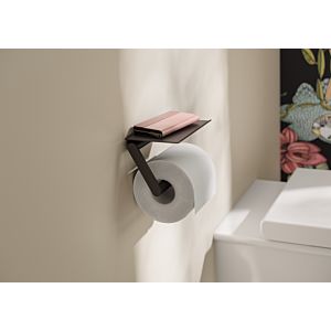 Hewi System 900 WC-Papierhalter mit Ablage 900.21.00460DC  Edelstahl pulverbeschichtet schwarz matt