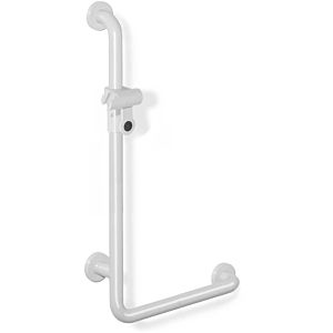 Hewi 801 angled handle 801.33.21699 600 x 1100 mm, pure white, aluminum core, with shower holder