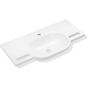 Hewi mineral cast washbasin 950.11.201 85 x 41.5 cm, with tap hole, without overflow, white