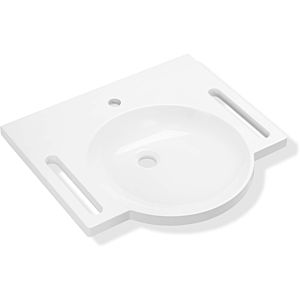 Hewi mineral cast washbasin 950.11.101 60 x 55 cm, with tap hole, without overflow, white