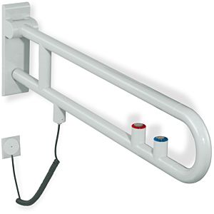 Hewi 801 E-rotating support arm 801.50.50599 700 mm, pure white, flush / function button, red ring