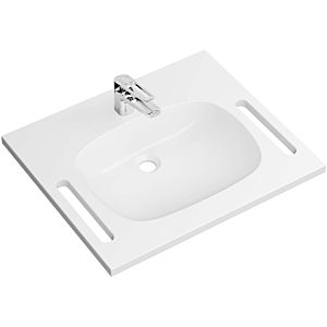 Hewi M40 set de lavabo en fonte minérale 950.19.029 65x55cm, blanc , avec mitigeur lavabo AQ1.12M10340