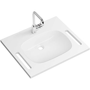Hewi M40 set de lavabo en fonte minérale 950.19.039 65x55cm, blanc , avec mitigeur lavabo AQ1.12M10440