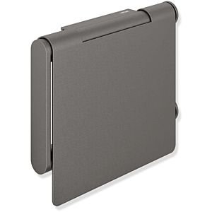 Hewi System 900 WC holder 900.21.00560SC Stainless Steel powder-coated dark gray pearl mica deep matt, with lid