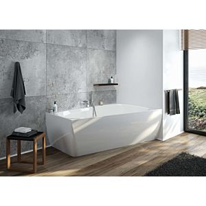 Hoesch iSENSI baignoire 3871.010 170x100cm, droite, blanc , 174 l, trop-plein, chromé