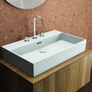 Ideal Standard Extra lavabo T389501 avec 3 trous pour robinetterie, avec trop-plein, sol, 700 x 450 x 150 mm, blanc