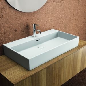 Ideal Standard Extra washbasin T3899MA with tap hole, with overflow, sanded, 800 x 450 x 150 mm, white Ideal Plus