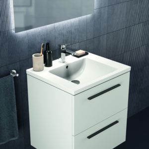 Ideal Standard i.life B meuble double vasque T5270DU 2 tiroirs, 60 x 50,5 x 63 cm, blanc mat