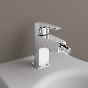 Ideal Standard Cerafine D bidet mixer BC691AA with waste set, projection 124mm, chrome-plated