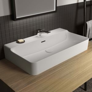 Ideal Standard Conca Waschtisch T369201 mit Hahnloch und Überlauf, 800 x 450 x 165 mm, weiß