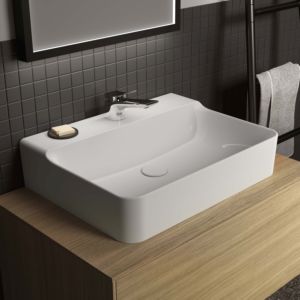 Ideal Standard Conca Waschtisch T379001 mit Hahnloch, ohne Überlauf, 600 x 450 x 145 mm, weiß