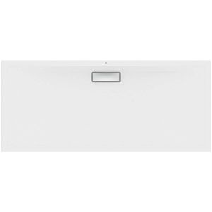 Ideal Standard Ultra Flat New rectangular shower tray T4478V1 waste set with cover, 160 x 70 x 801 cm, silk white