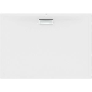 Ideal Standard Ultra Flat New rectangular shower tray T4490V1 waste set with cover, 140 x 100 x 801 cm, silk white