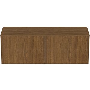 Ideal Standard Conca Waschtisch-Unterschrank T4325Y5 ohne Ausschnitt, 4 Auszüge, 160x50,5x55 cm, Walnuss dunkel Furnier