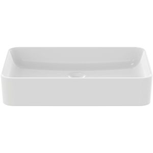 Ideal Standard Conca top vasque T3698V1 sans trou pour robinet et trop-plein, carré 600 x 400 mm, blanc soie