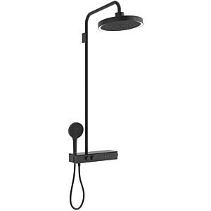 Ideal Standard Solos shower system A7883XG with shower thermostat, rain shower with LED light ring, silk black