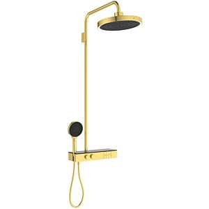 Ideal Standard Solos shower system A7883A2 with shower thermostat, rain shower with LED light ring, brushed gold