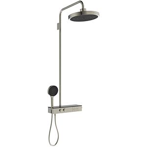 Ideal Standard Solos shower system A7883GN with shower thermostat, rain shower with LED light ring, silver storm