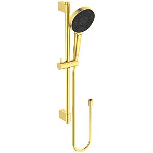 Ideal Standard Combinaison de douche Idealrain Solos A7897A2 barre 603 mm, douchette à main avec 3 fonctions, or brossé