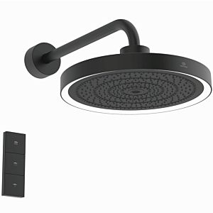 Ideal Standard Solos rain shower A7890XG 3-function, with wall connection, with LED light ring, silk black