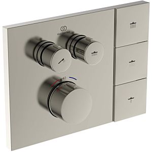 Ideal Standard CeraTherm Navigo Solos Fertigmontageset A7894GN eckig, für Unterputz-Brausethermostat, silver storm