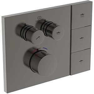 Ideal Standard CeraTherm Navigo Solos Fertigmontageset A7894A5 eckig, für Unterputz-Brausethermostat, magnetic grey