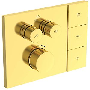 Ideal Standard CeraTherm Navigo Solos Fertigmontageset A7894A2 eckig, für Unterputz-Brausethermostat, brushed gold