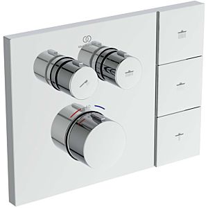 Ideal Standard CeraTherm Navigo Solos trim kit A7894AA square, for concealed shower thermostat, chrome