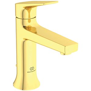 Ideal Standard La Dolce Vita Grande Waschtischarmatur BD653A2 mit Metall-Ablaufgarnitur, Ausladung 118mm, brushed gold