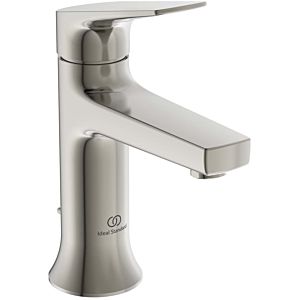 Ideal Standard La Dolce Vita Waschtischarmatur BD655GN mit Metall-Ablaufgarnitur, Ausladung 100mm, silver storm